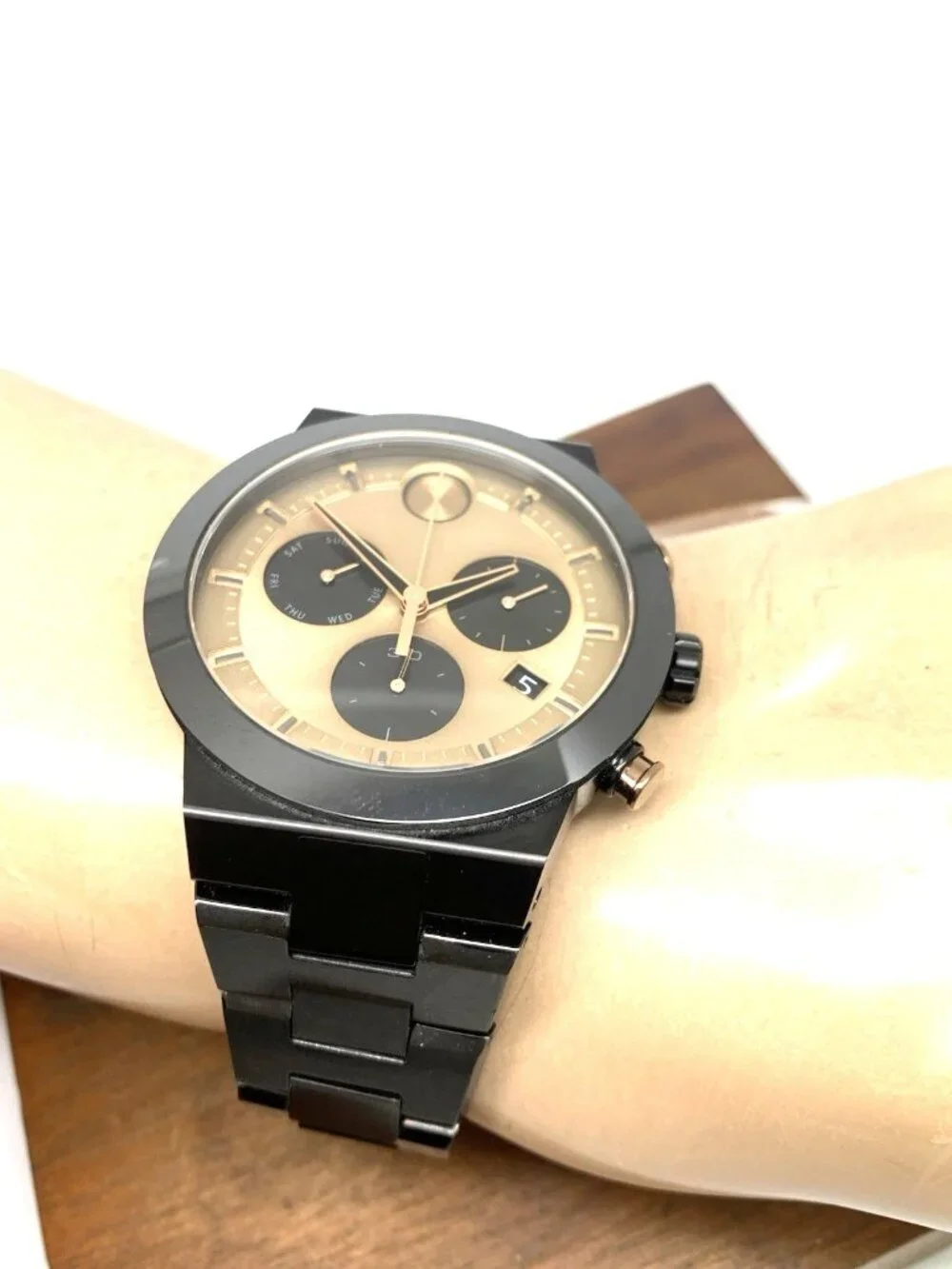 Movado Men's Watch 3600897 Bold Swiss Quartz Chronograph Black Steel 44.5mm